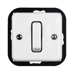 Elhard - Kerámia retro egyszerű, keret nélküli kapcsoló, 1-es, fehér KV1301W kép