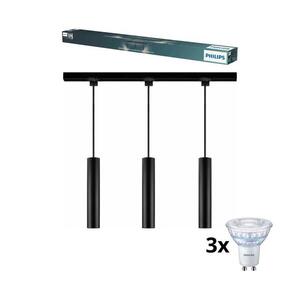 Philips-LED dimmelhető kábeles csillár EASYLINK sínes rendszerhez 3xGU10/6, 2W/230V 1 m fekete P7614+3xP4914 kép