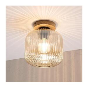 Mennyezeti lámpa MILOU WOOD 1xE27/15W/230V tölgy/füstös bézs átm. 20 cm LM-1.329/A/DĄB kép
