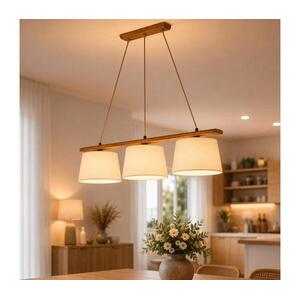 AIDA zsinóros csillár, 3xE27/15W/230V, átm. 25 cm, tölgy/krémszínű LD-3.98/DĄB RUSTIK/KREM kép