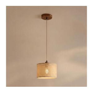 AIDA zsinóros függőlámpa 1xE27/15W/230V, átm. 25 cm, tölgy/rafia LM-1.98/DĄB RUSTIK/RAFFIA 250 kép