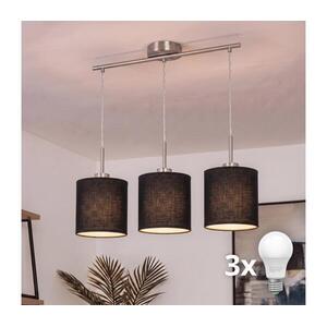 Brilagi - LED függeszték kábelen NUBILA 3xE27/60W/230V fekete EG32521+3xBG1581 kép