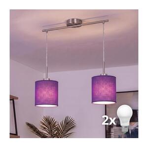Brilagi - LED csillár zsinóron NUBILA 2xE27/60W/230V lila EG32519+2xBG1580 kép