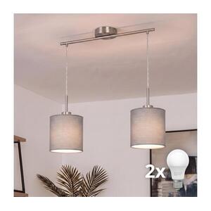 Brilagi - LED csillár zsinóron NUBILA 2xE27/60W/230V világosszürke EG32519+2xBG2454 kép
