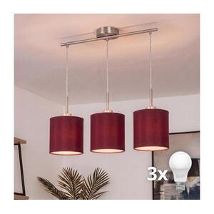 Brilagi - LED csillár zsinóron NUBILA 3xE27/60W/230V pompeji vörös EG32521+3xBG1579 kép