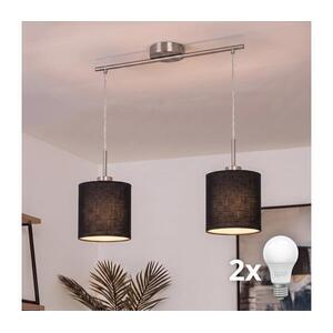 Brilagi - NUBILA kábelen függő LED csillár 2xE27/60W/230V fekete EG32519+2xBG1581 kép
