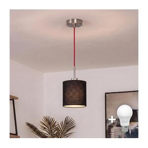 Brilagi - NUBILA kábeles LED csillár 1xE27/60W/230V, átm. 14 cm, piros/fekete EG32516+BG1581 kép