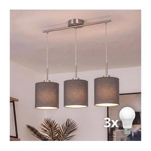 Brilagi - NUBILA LED csillár kábeles függesztékkel 3xE27/60W/230V antracit EG32521+3xBG1574 kép