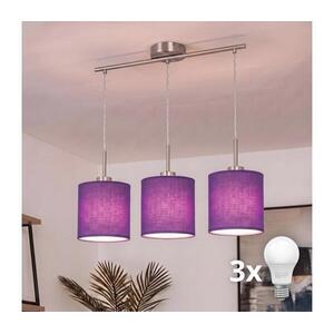 Brilagi - NUBILA LED kábeles függeszték 3xE27/60W/230V lila EG32521+3xBG1580 kép