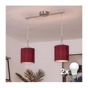 Brilagi - LED csillár kötélen NUBILA 2xE27/60W/230V pompeji vörös EG32519+2xBG1579 kép