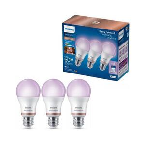 3 darabos szett Philips SMART A60 E27 LED RGB dimmelhető izzó 8, 8W/230V 2200-6500K 8720169204423 kép