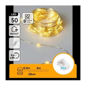 B.V. - LED fényfüzér 50xLED/3xAA 5, 3m meleg fehér B10303K19 kép