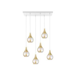 Keter Lighting Csillár zsinóron LACRIMA HONEY 6xE27/60W/230V fehér/arany/füstös bézs 2792 kép
