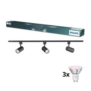 Philips - LED dimmelhető sínes spotlámpa EASYLINK 3xGU10/4, 7W/230V 1m fekete P7613+3xP7029 kép