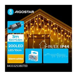 B.V. - LED kültéri karácsonyi fényfüzér 200xLED/8 üzemmód 13x0, 6m IP44 meleg fehér B103031QL kép