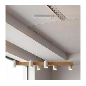 Brilagi - SELE kábeles csillár 6xGU10/30W/230V fehér/tölgy dekor WO-SELEP-A04-WHT-OEM kép
