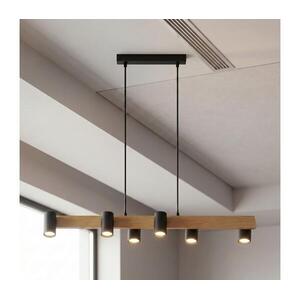 Brilagi - Drótkábeles csillár SELE 6xGU10/30W/230V fekete/tölgy dekor WO-SELEP-A04-BLK-OEM kép