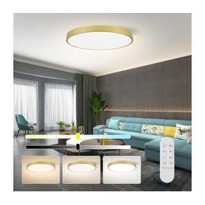 NEO 07311L-LED Dimmelhető mennyezeti lámpatest SEMPLICI 96W/230V átm. 80 cm Wi-Fi Tuya arany + távirányító 07311L kép