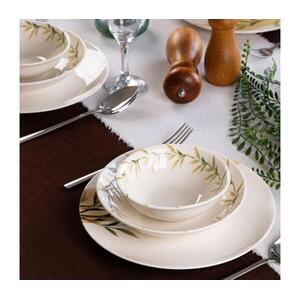 18 részes porcelán étkészlet fehér/zöld/sárga 858CMR1335 kép