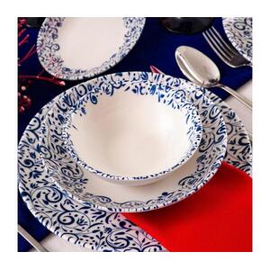 18 részes étkészlet fehér/kék/porcelán 858CMR1332 kép