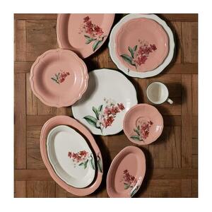 27 darabos porcelán étkészlet – rózsaszín/fehér 667PRS1144 kép