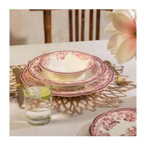 24 darabos porcelán étkészlet, fehér/rózsaszín 667PRS1154 kép