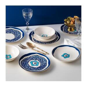 24 darabos étkészlet fehér/kék/arany/porcelán 667PRS1140 kép