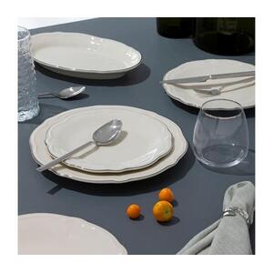 18 részes, krémszínű/ezüstszínű porcelán étkészlet 667PRS1161 kép
