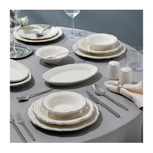 53 részes porcelán étkészlet, fehér/ezüst 667PRS1148 kép