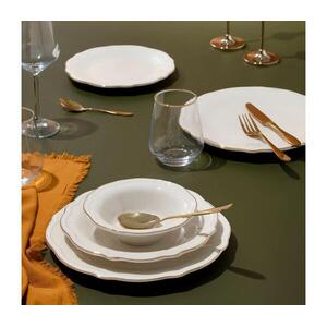 24 darabos porcelán étkészlet, fehér/arany 667PRS1135 kép