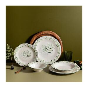 24 darabos porcelán étkészlet fehér/zöld 667PRS1116 kép