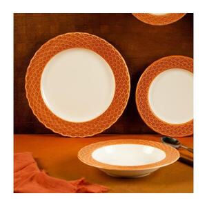 24 darabos étkészlet fehér/narancssárga/porcelán 667PRS1156 kép