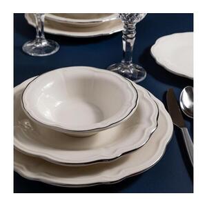 24 darabos porcelán étkészlet – fehér/ezüst 667PRS1136 kép