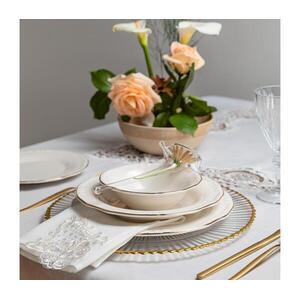 24 részes porcelán étkészlet, fehér/arany 667PRS1133 kép