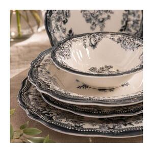 24 darabos étkészlet, fehér/fekete, porcelán 667PRS1164 kép