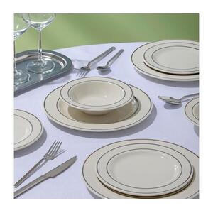 Elegáns 24 részes étkészlet — fehér porcelán ezüst díszítéssel 667PRS1137 kép