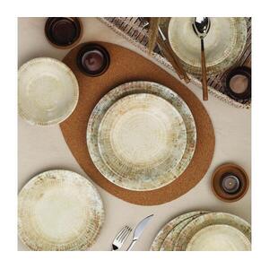 18 részes étkészlet krémszínű/barna/porcelán 710KTP9758 kép