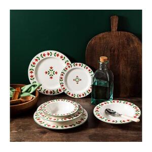 24 részes porcelán étkészlet, fehér/piros/zöld 667PRS1109 kép