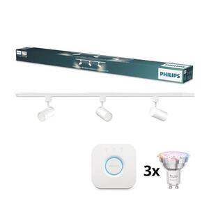 Philips - LED fényerőszabályozható spotlámpa sínrendszerhez EASYLINK HUE 3xGU10/4, 7W/230V + Hue bridge P7612+3xP7029+P1408 kép