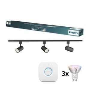Philips - LED fényerőszabályozható spot sínes EASYLINK HUE rendszerhez 3xGU10/4, 7W/230V + Hue bridge P7613+3xP7029+P1408 kép