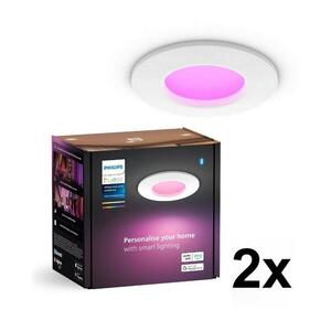 Philips - 2x LED RGBW dimmelhető fürdőszobai süllyesztett mennyezeti lámpa Hue SLIM LED/8, 3W/230V IP44 2xP6323 kép