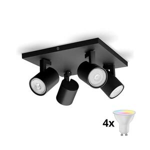 Philips - LED RGBW dimmelhető spotlámpa RUNNER 4xGU10/6, 5W/230V fekete P5854+4xAI0589 kép