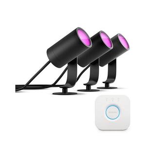 Philips - 3 darabos Hue LILY LED spotlámpa szett, LED/8W/230V, IP65 + Hue Bridge P2465+P1408 kép
