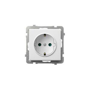 Ospel - SONATA keret nélküli Schuko fali konnektor 230V, fehér GP-1RSP/m/00 kép