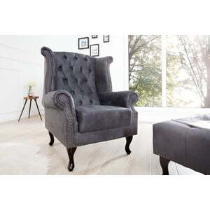 CHESTERFIELD antik szürke fotel kép