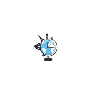 STICKER CLOCK kék és fehér műanyag falmatrica kép