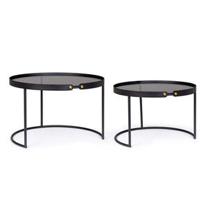 SET2 fekete acél dohányzóasztal 66cm kép