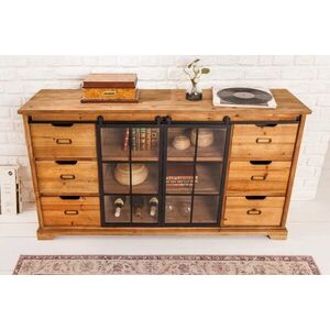 HERITAGE barna fenyőfa vitrin 150 cm kép