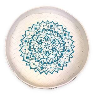 MANDALA festett bambusz tálca 36 cm kép