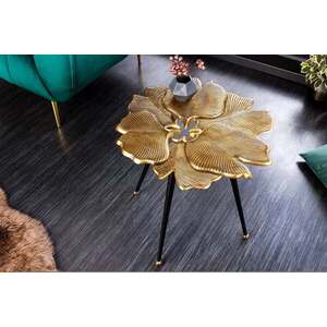 GINKGO LEAFS arany alumínium dohányzóasztal 55cm kép